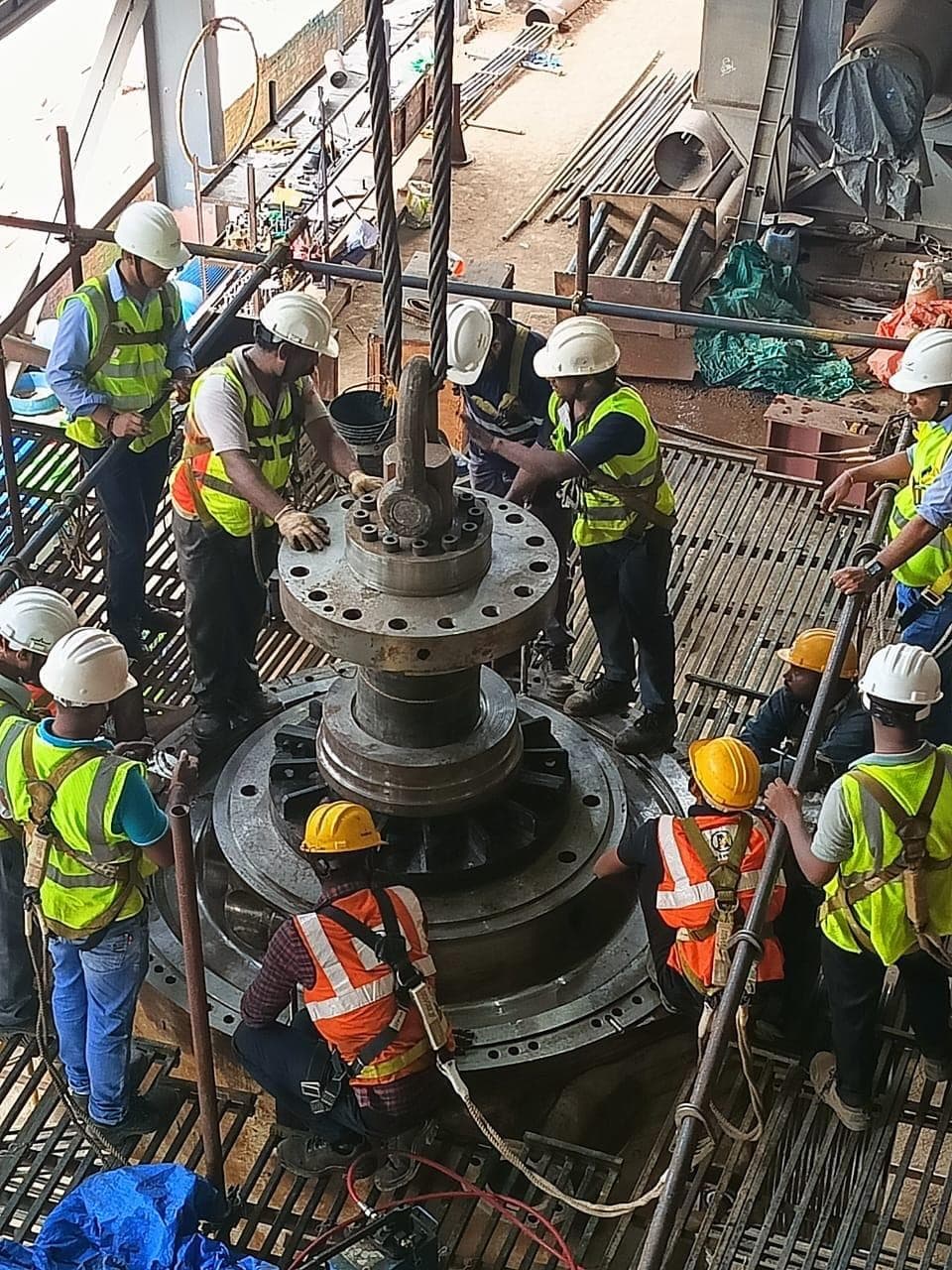 TurboDyne crew working on a machine at site